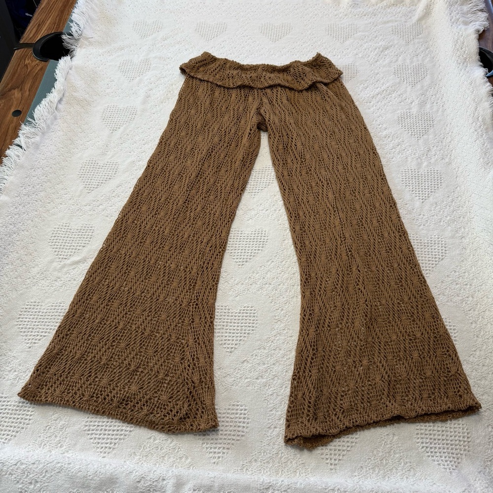 Elan Beach Crochet Pants Bathing Suit Coverup (S?)